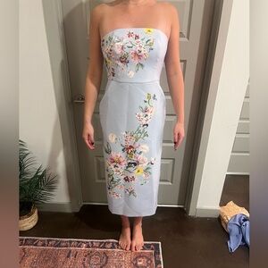 Floral Midi Dress - Blue